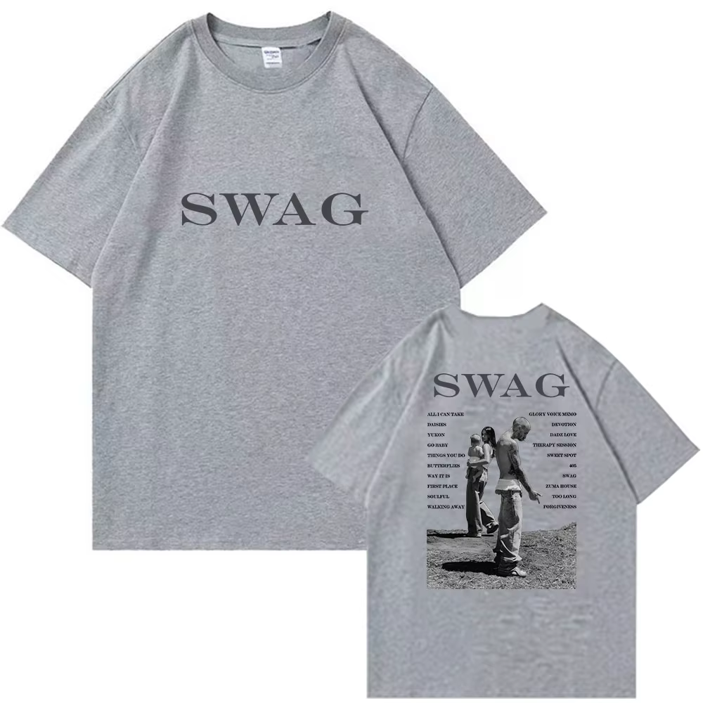Bieber SWAG 2025 Justin Album T-shirt 2 faces col rond manches courtes chemises Fans cadeau