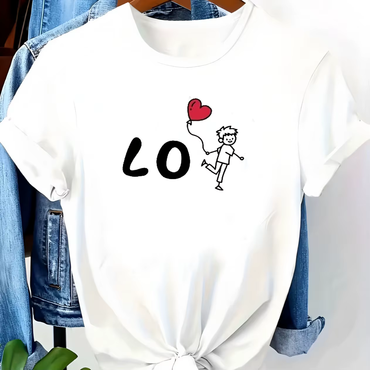 T-shirts de couple imprimés LOVE, tenues assorties pour hommes et femmes, t-shirts à manches courtes