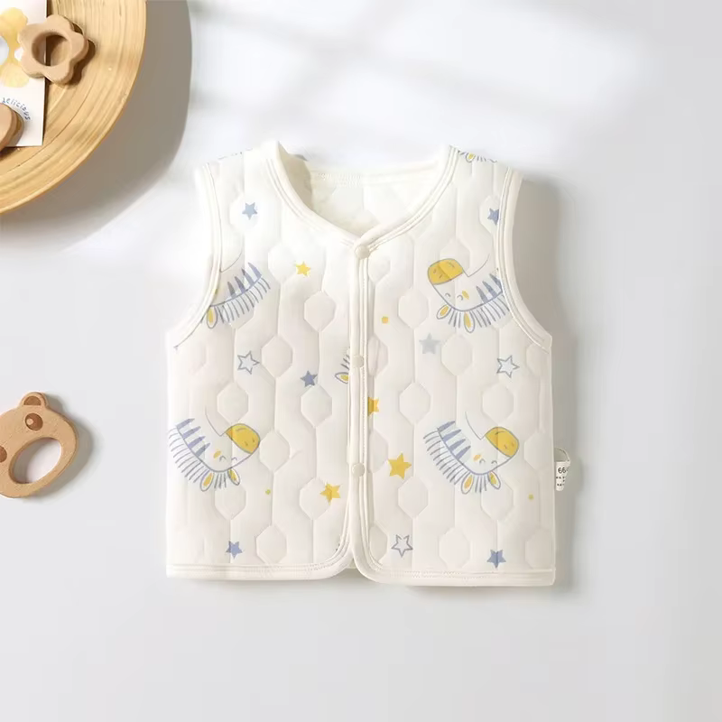 Nouveau-né bébé gilets sans manches coton rembourré enfants printemps chaud Cardigan veste infantile