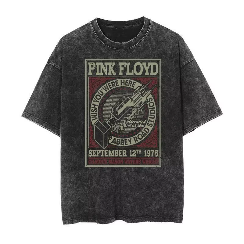T-shirt pour homme Floyd Rock Pink Delayed Washed, nouvelle arrivée, vêtements pour homme, t-shirt g
