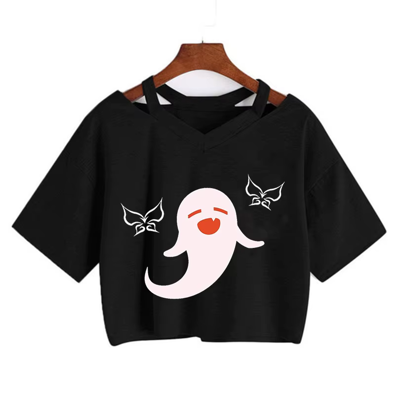 Haut court Kawaii Genshin Impact T-shirt femmes t-shirts graphiques Kawaii hauts Harajuku dessin ani