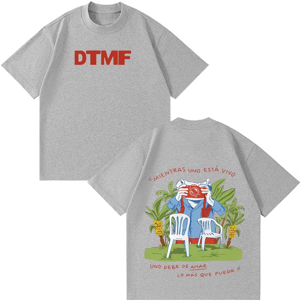 T-shirts imprimés Rapper Bad Bunny Tour 2026 pour hommes et femmes, T-shirts Hip Hop surdimensionnés
