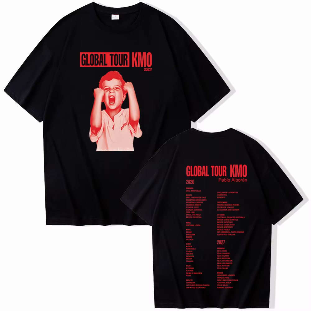 Pablo-Alboran World Tour 2026 T-shirt homme femme Harajuku chemise décontractée à manches courtes et