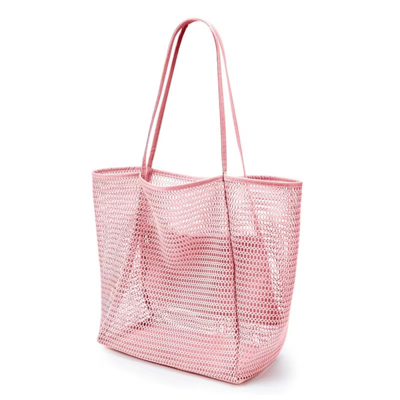 Sac de plage grande capacité pour femme - Sac à bandoulière en polyester tissé durable avec ouvertur