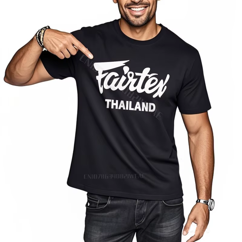 Haut d'été coton essentiel Teeshirts Fairtex thaïlande Logo Design Vintage grande taille t-shirt nou