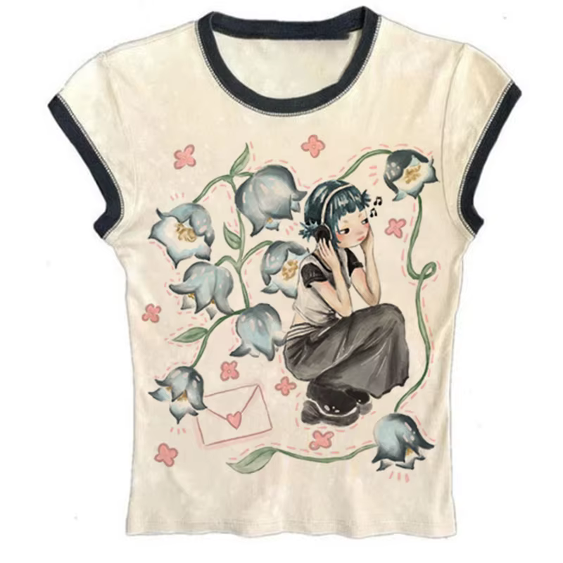 Y2K coréen populaire vêtements Emo esthétique été bébé T-shirt Streetwear gothique Harajuku graphiqu
