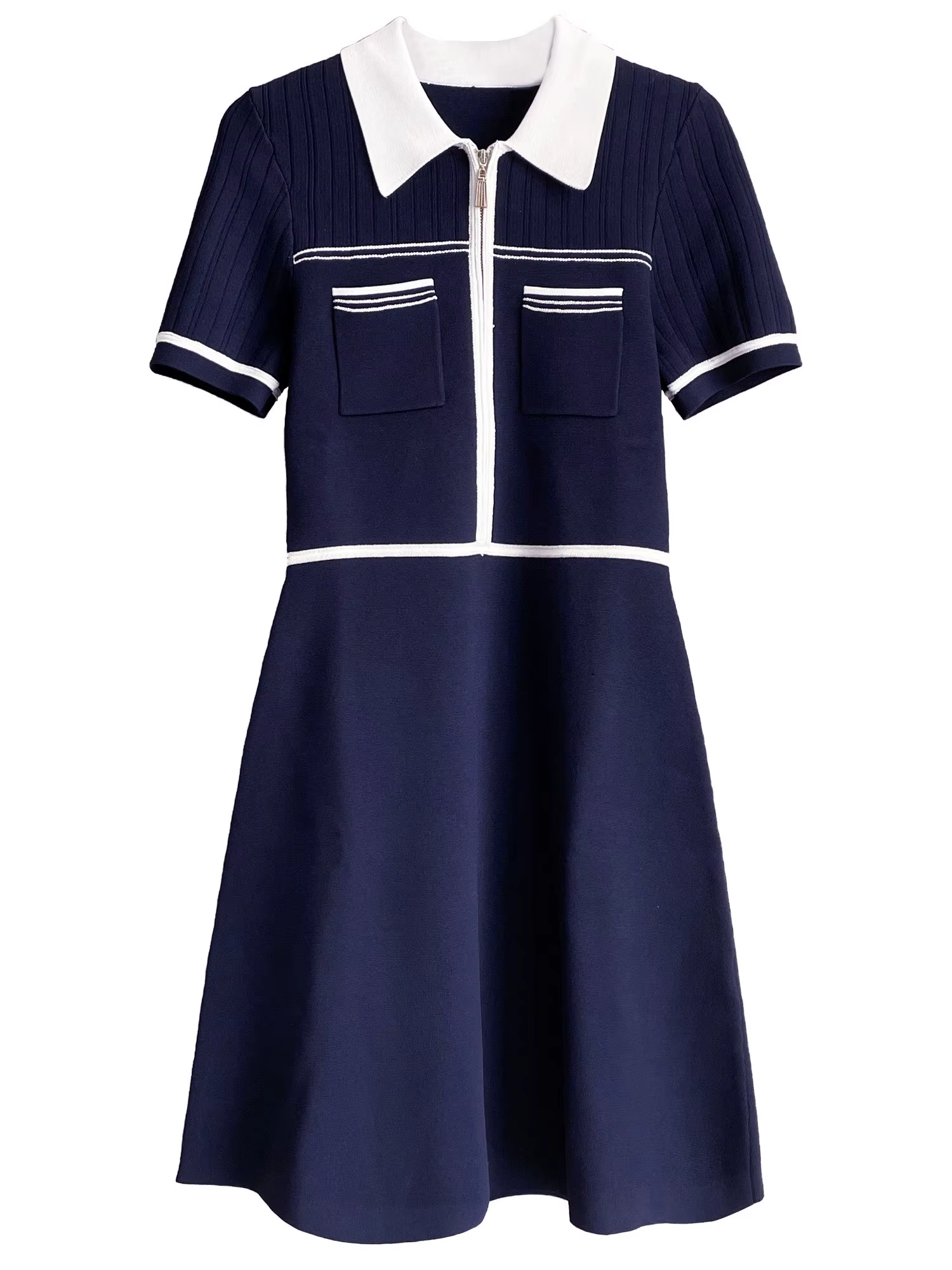 Robe polo à manches courtes pour femmes, jupe élégante pour dames, soirée éducative, robe design de