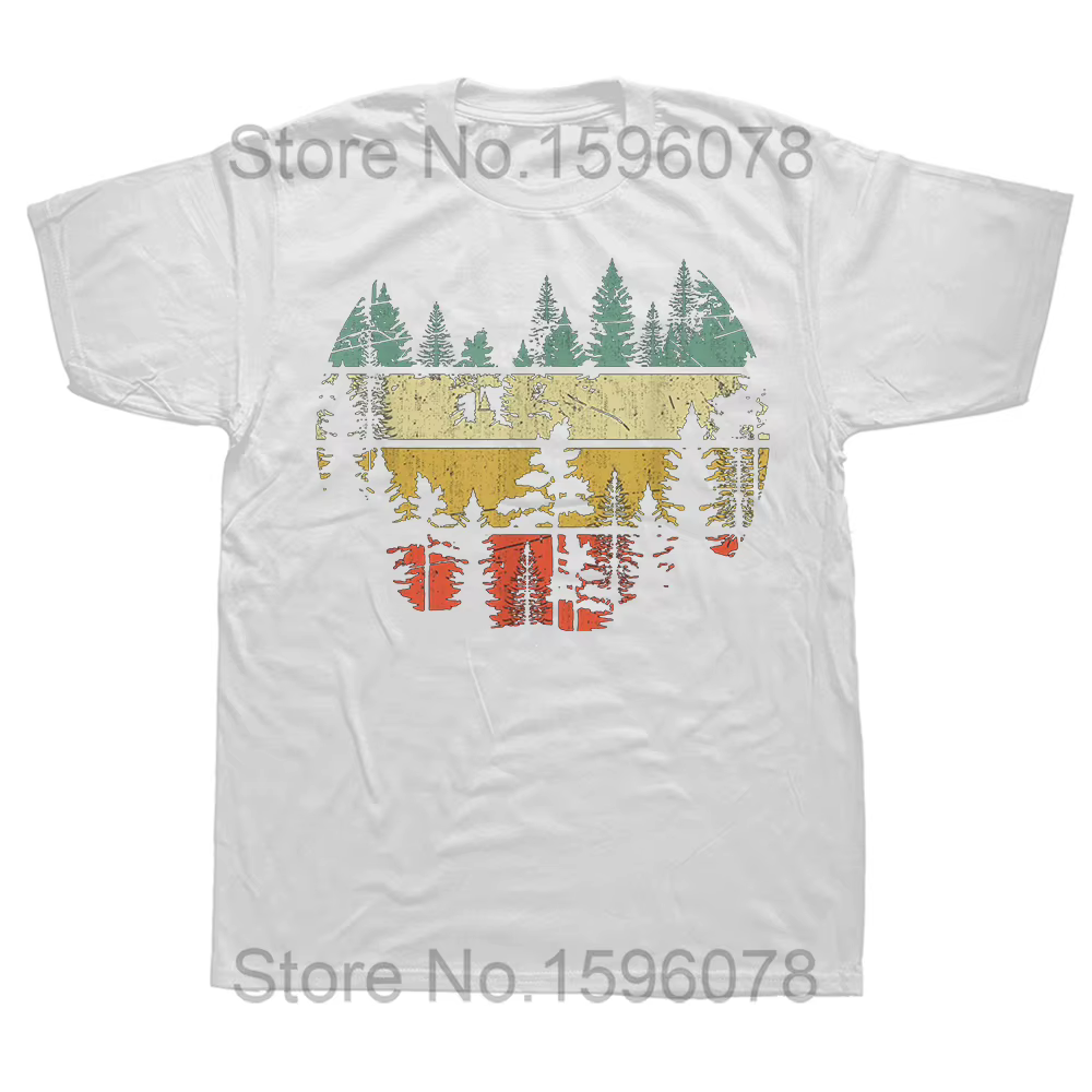 Arbres de faune en plein air Nature rétro forêt t-shirts randonnée Camping observation des oiseaux p