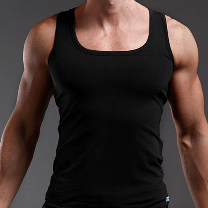 100% coton hommes T-shirt surdimensionné sans manches débardeur couleur unie Fitness hommes gilets m