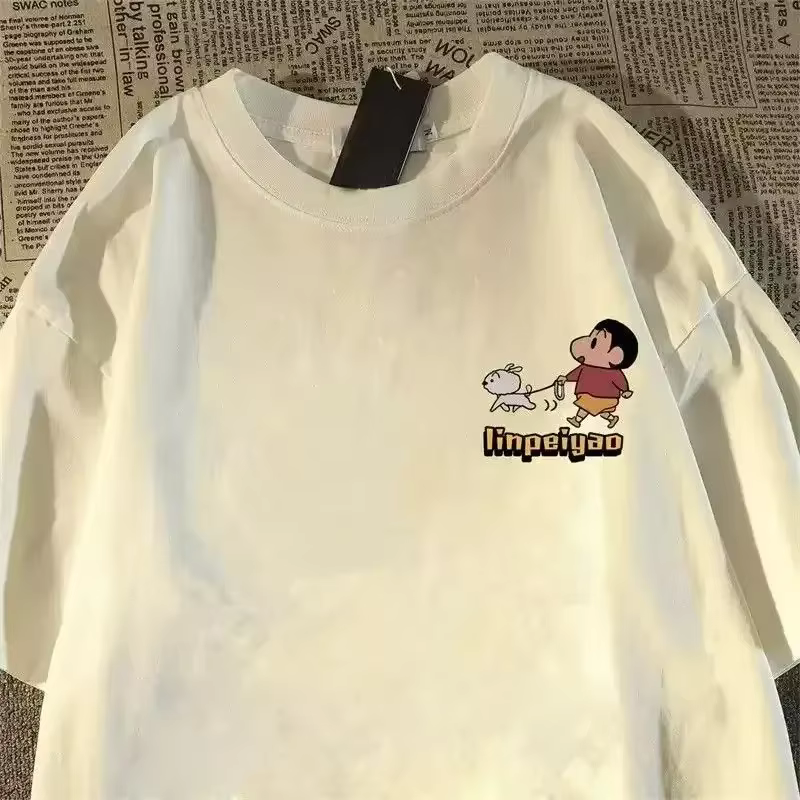 Crayo.n Littl.e nouveau T-shirt en coton imprimé Anime japonais Style mignon T-shirt à manches court