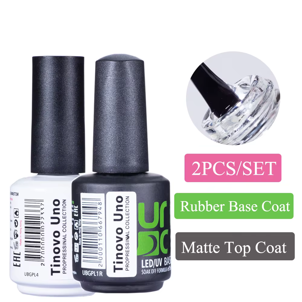 Tinovo – Vernis à ongles en caoutchouc Uno, couche de Base et de finition, pour Gel, Semi-Permanent,