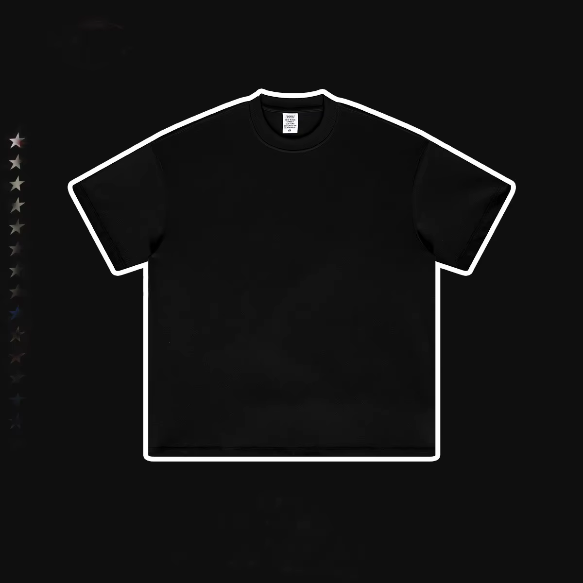T-shirt ample à manches courtes délavé pour hommes, haut lourd personnalisé, petit décolleté, 305G, 