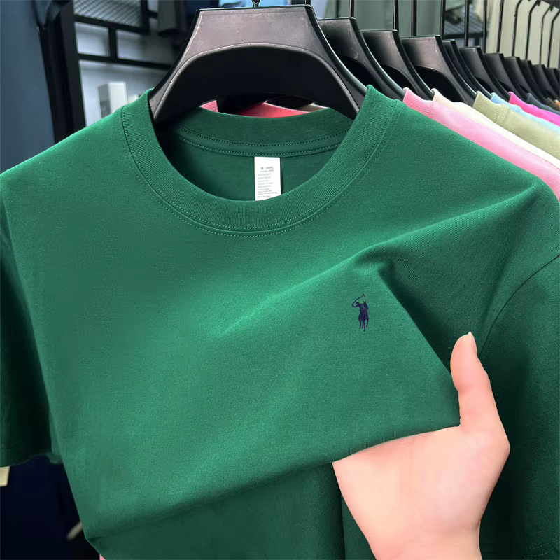 T-shirt homme 100% coton à col rond et manches courtes, très populaire, marque de luxe, article d'ét