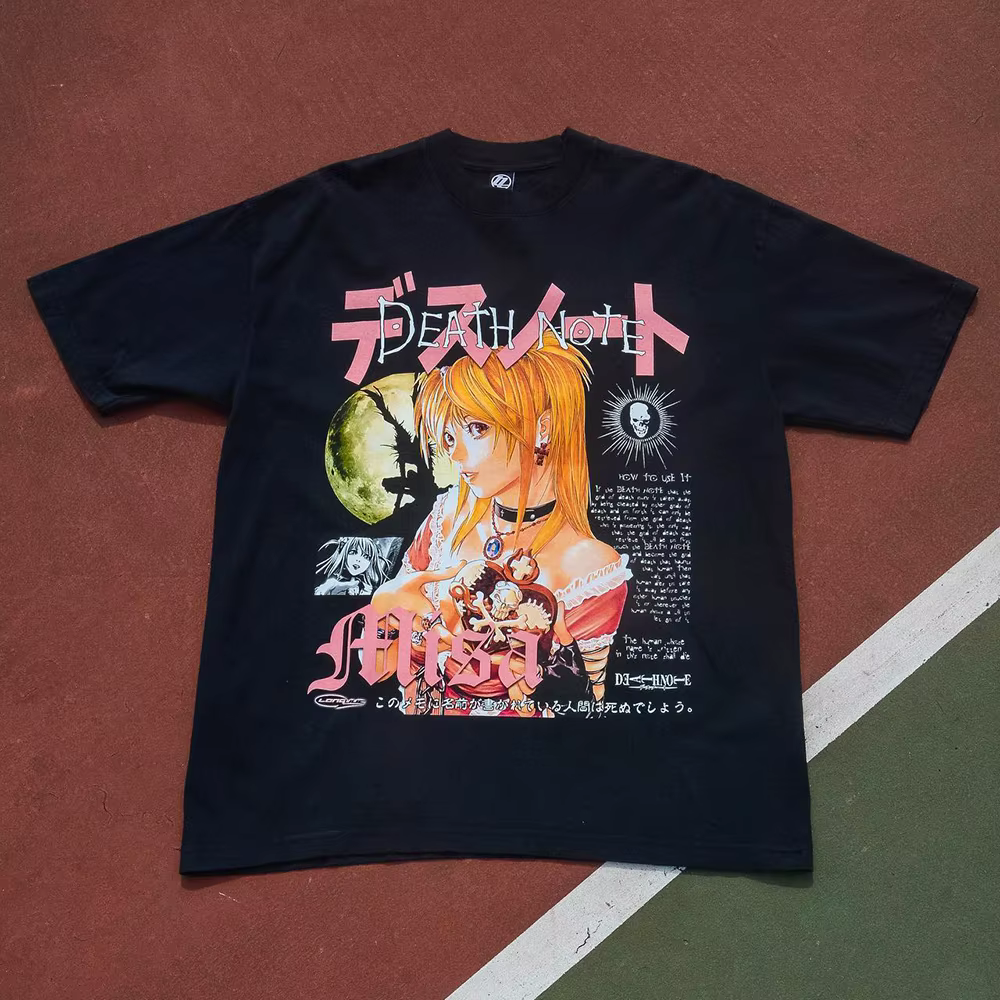 Death Note Anime Misa Amane Streetwear T-shirt à manches courtes Anime vêtements surdimensionné T-sh