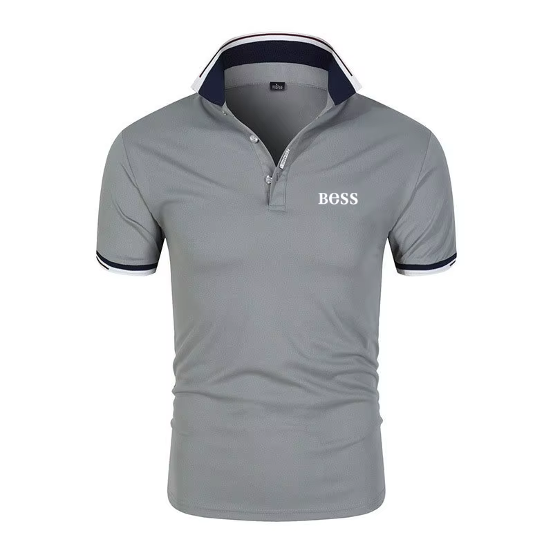 Polo à manches courtes pour homme |   Chemise décontractée à col montant et manches courtes, coupe a