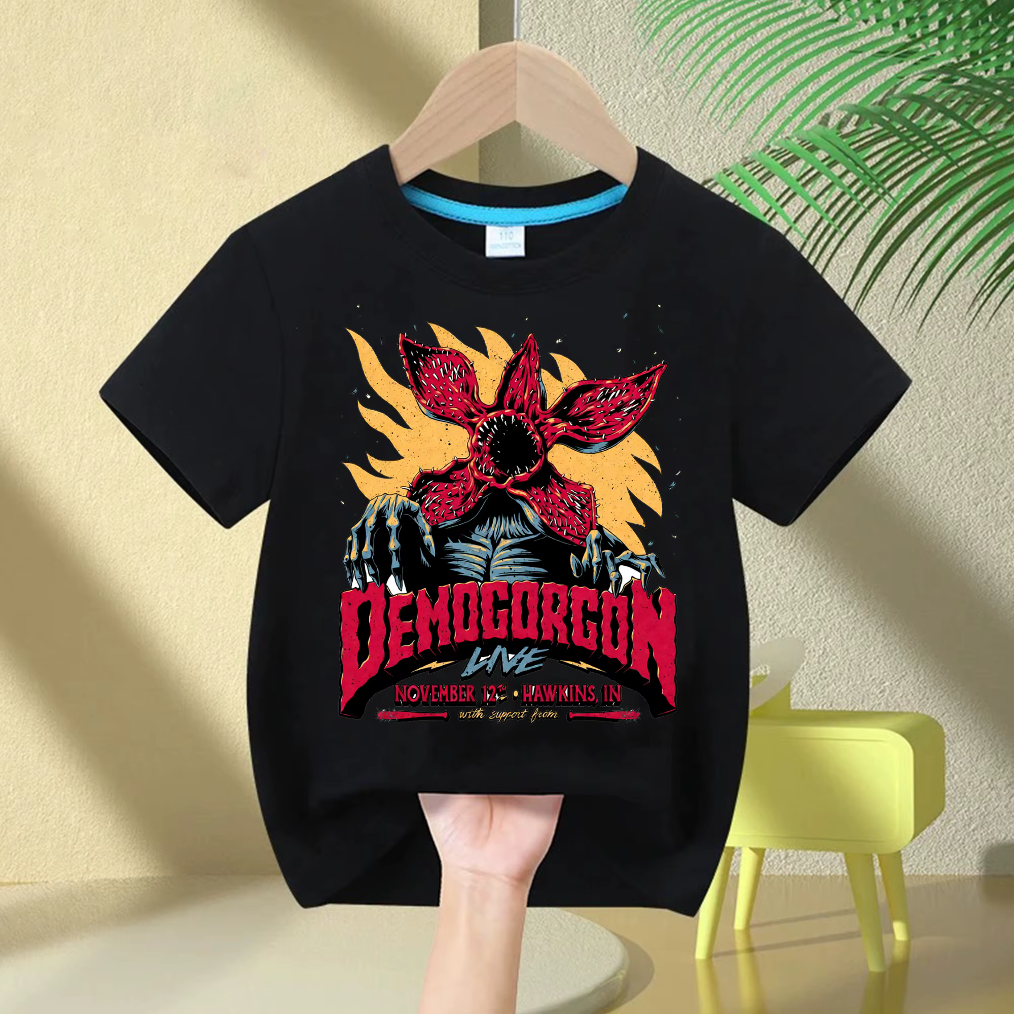 T-shirt Will Byers avec imprimé Stranger Demogorgon pour garçons et filles, t-shirt classique à manc