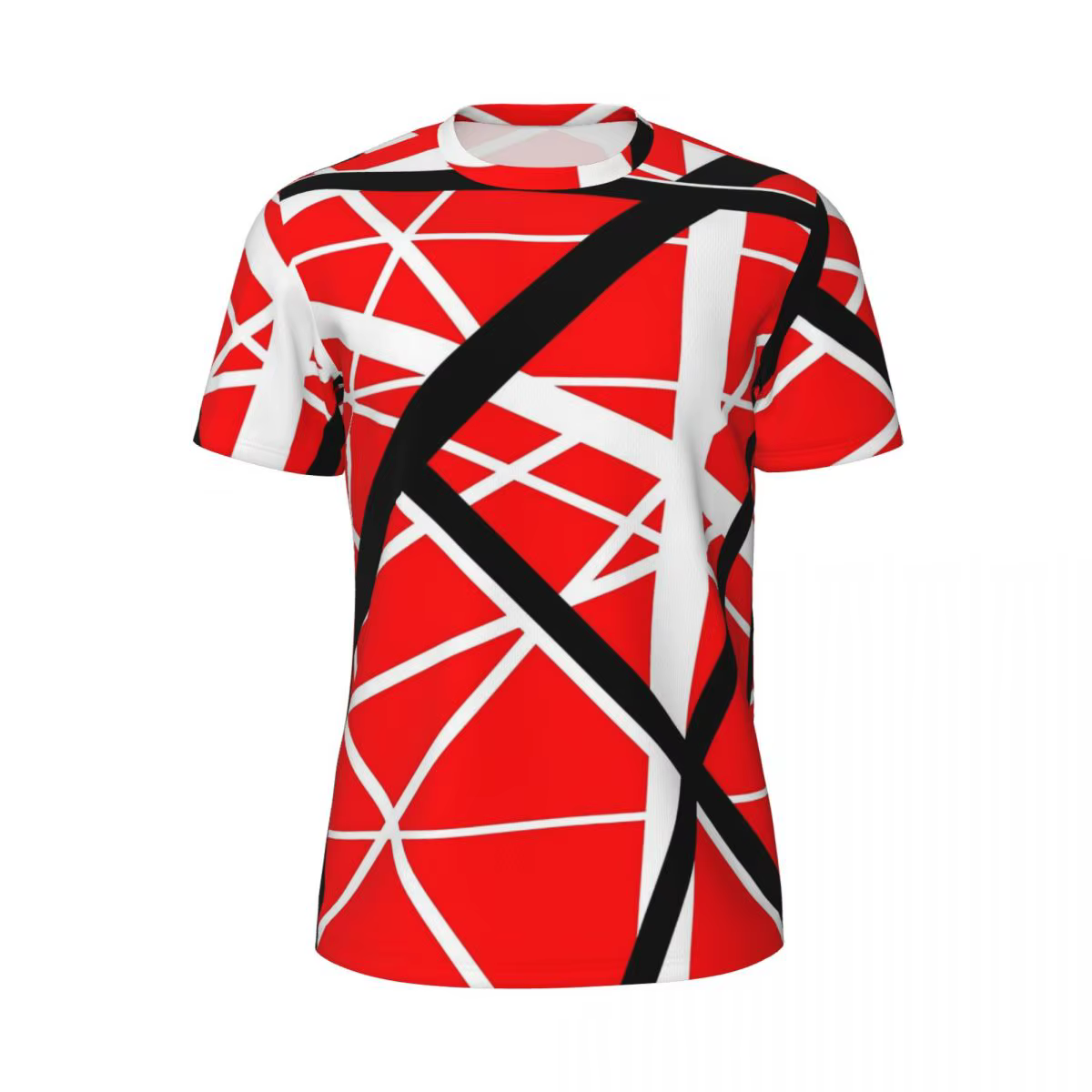 T-shirt manches courtes Van Halen, rouge, noir et blanc, ligne artistique, ChimCool Gym, séchage rap