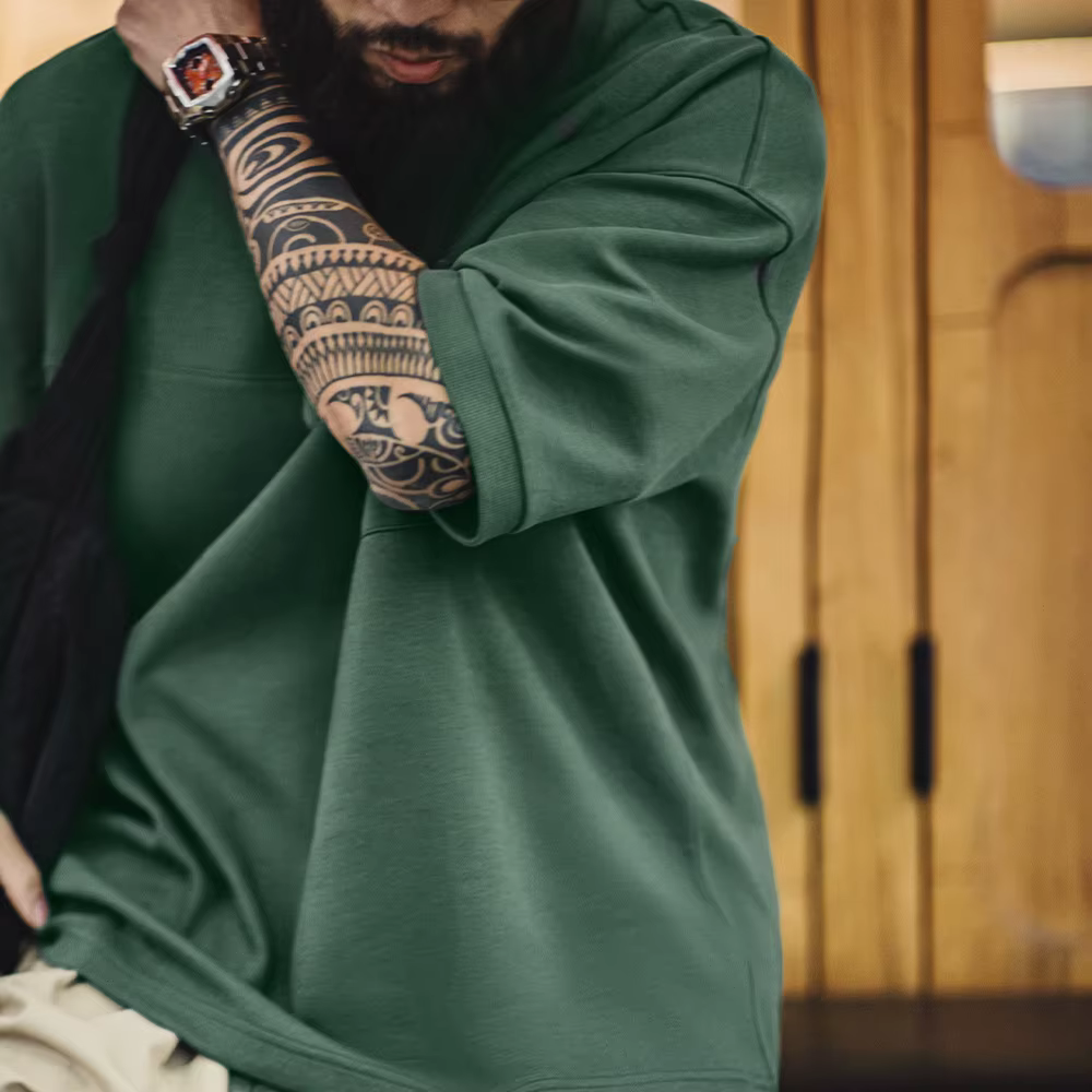 Maden nouveau Vintage vert revers à manches courtes Polo hommes été coupe ample décontracté poche T-