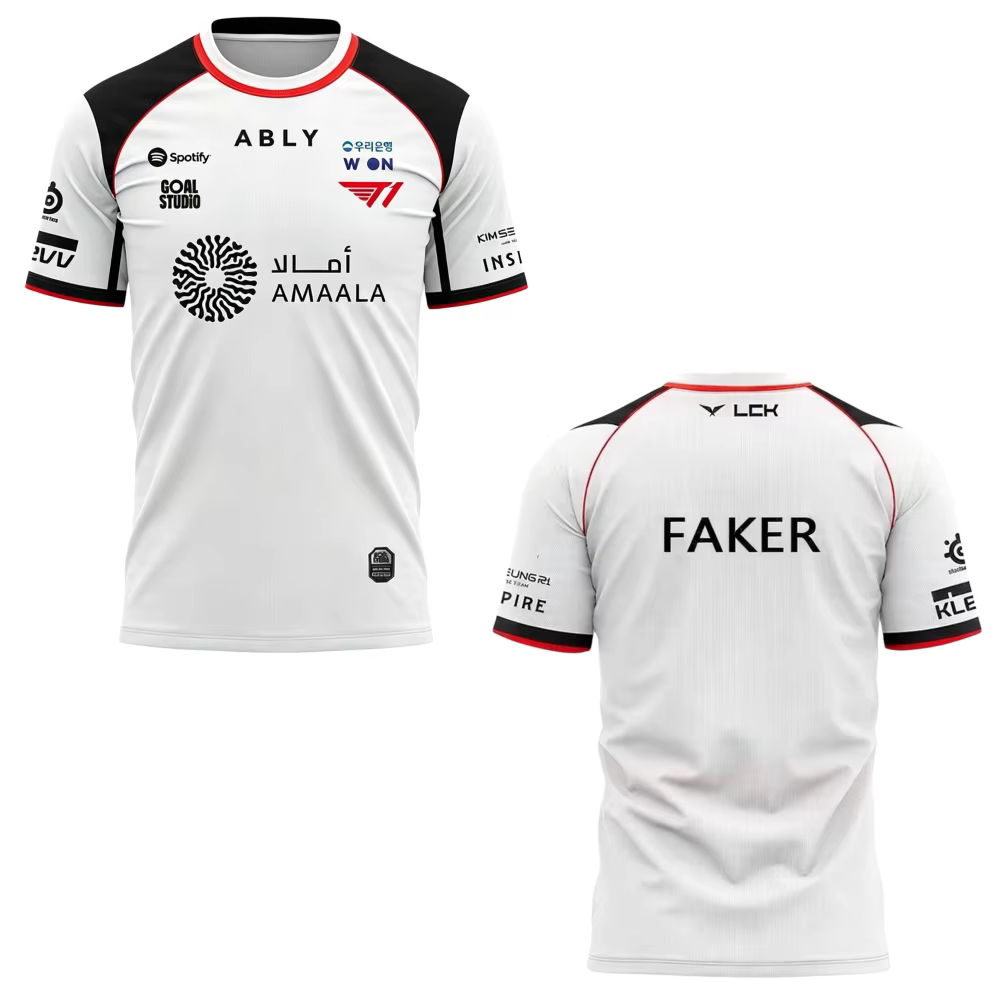Nouveau T-shirt de club d'e-sport T1 2026, style LCK LOLFaker, pour hommes et femmes, cadeau pour fa