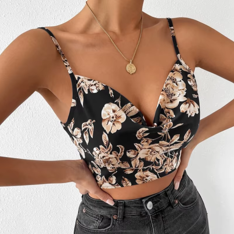 Camisole d'été Slim pour femmes, Sexy, sans manches, col en v, t-shirt gris, débardeur, couleur unie