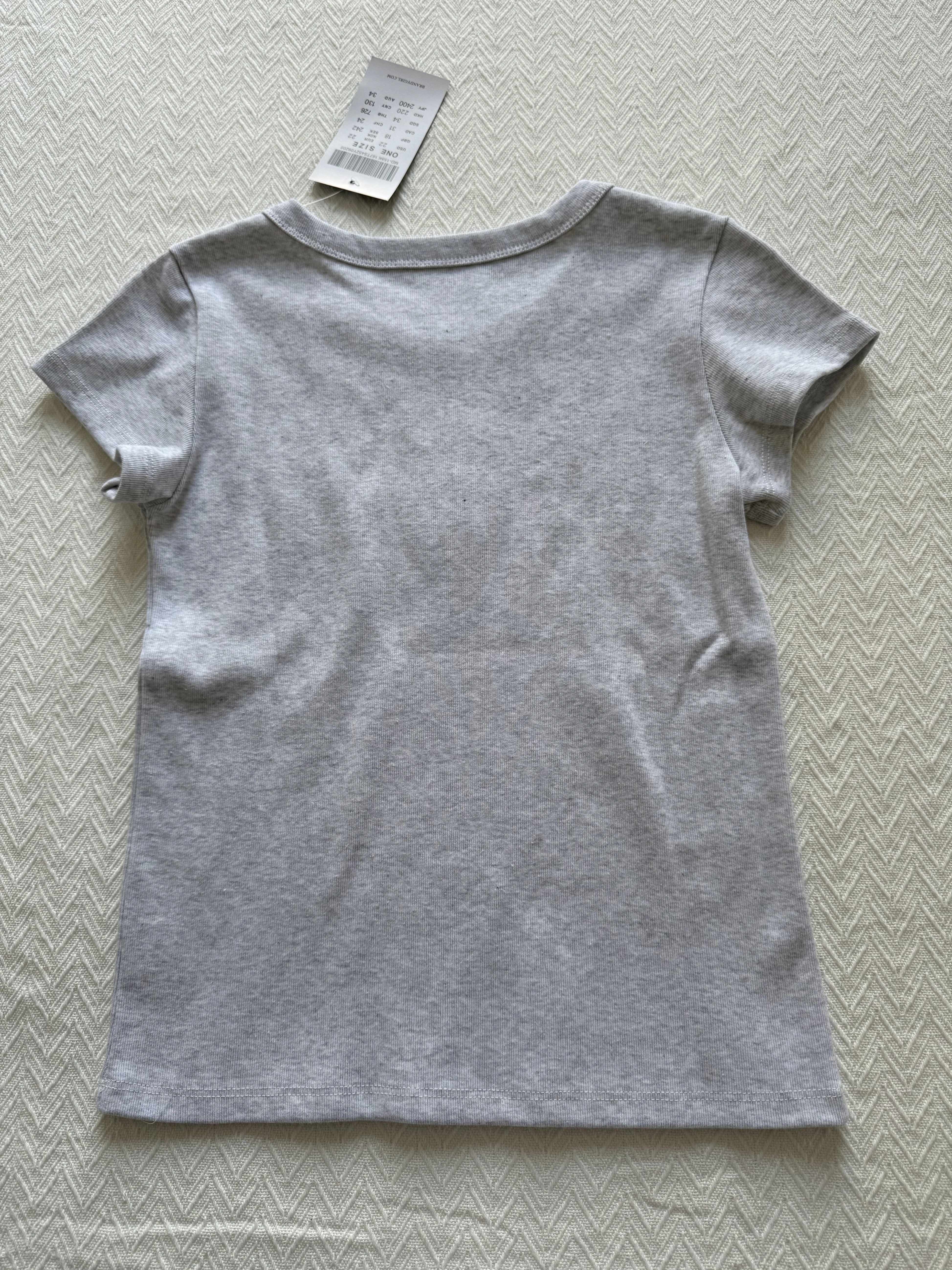 Fleur petit cerf broderie T-shirt col rond coton mince à manches courtes t-shirts femme doux mignon