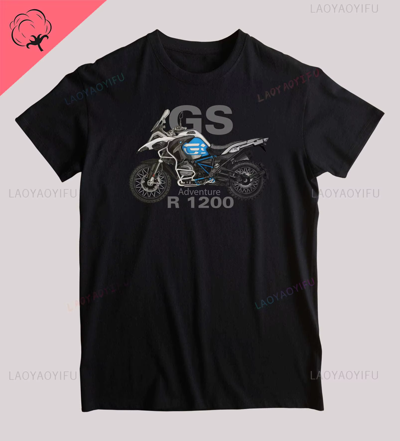 T-shirt à manches courtes et col rond pour homme, chemise de moto allemande classique, chemise d'ave