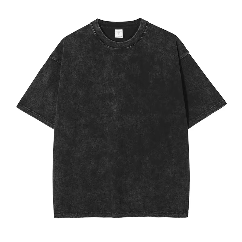 T-Shirt Vintage Délavé à Manches Courtes pour Homme, 230 Coton, Noir, Blanc, Abricot, Hip Hop, Stree