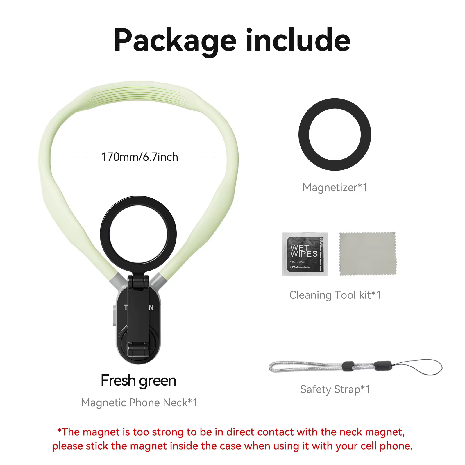TELESIN support de cou magnétique pour téléphones cou téléphone portable POV support de cou de télép