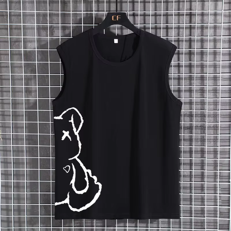 Débardeur pour femmes grandes tailles, 100% coton, sans manches, imprimé, t-shirt décontracté d'été,