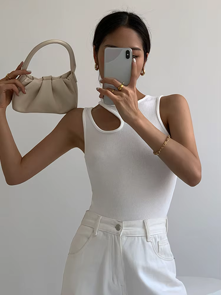 T-shirt court blanc Y2K pour femmes, vêtement estival et décontracté, à la mode, 2024