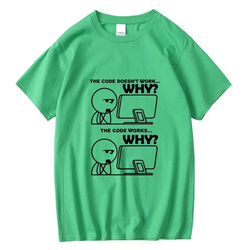 T-shirt à manches courtes pour hommes, 100% coton, imprimé programmeur drôle, été, t-shirt à col ron