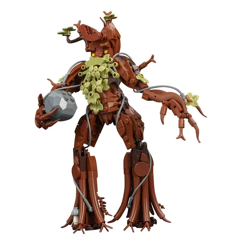 Blocs de construction MOC Ancient Tree Ent, gardien de la forêt fantastique avec genoux mobiles, mod