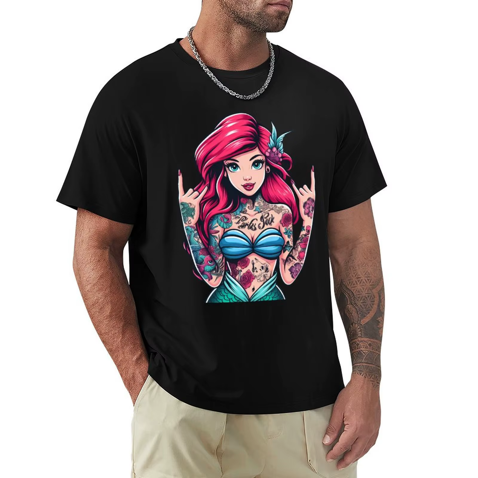 T-shirt Rock Princess of the Oceans, grande taille, en coton doux