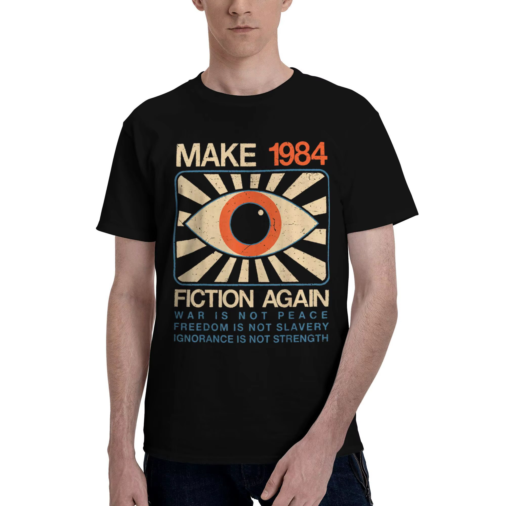 Faire 1984 Fiction Again Dystopian hommes t-shirts 1984 George Orwell T-Shirt à manches courtes col 