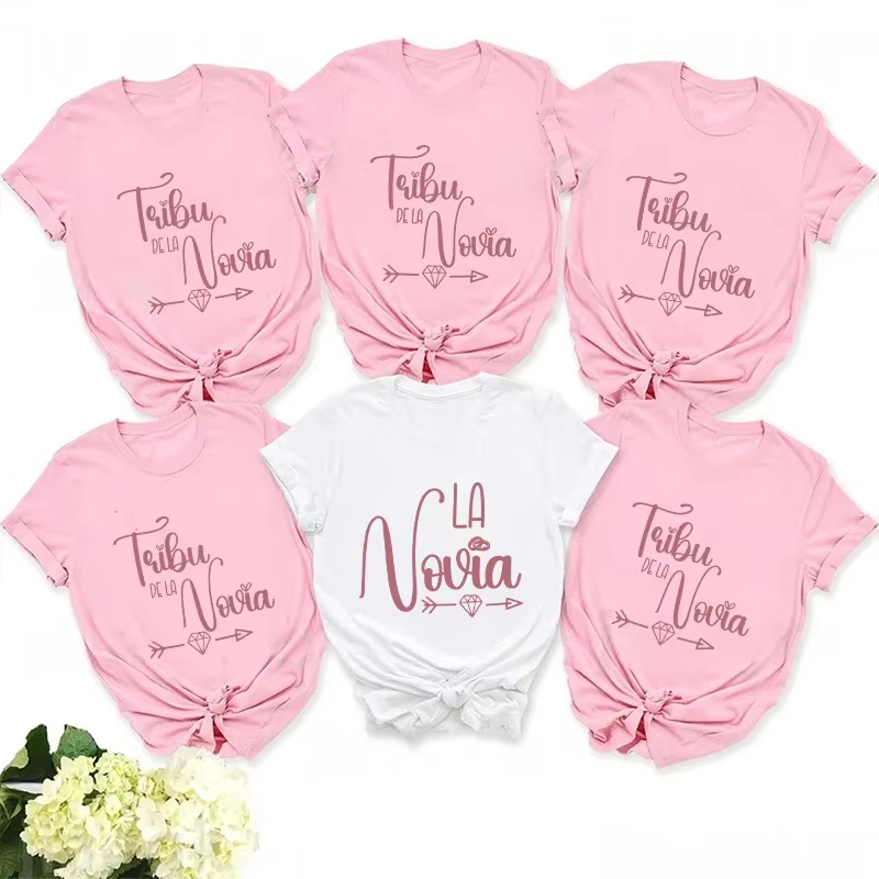 Filles espagnoles Bachelorette poule fête T-Shirt équipe mariée équipe hauts femmes unique adieu T-S