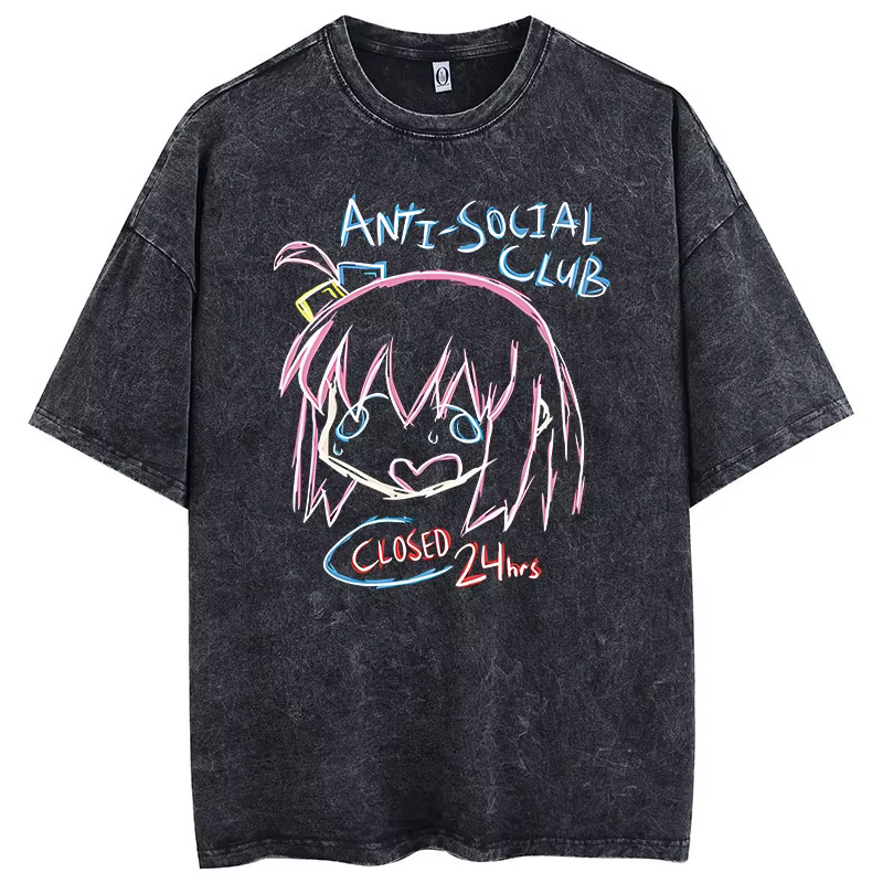 Hommes surdimensionnés imprimé t-shirts Bocchi Club groupe de musique Anime Bocchi The Rock couvertu
