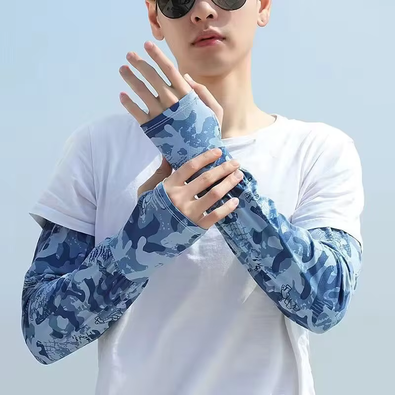Manches de protection solaire amples camouflage pour hommes et femmes, rafraîchissantes, respirantes