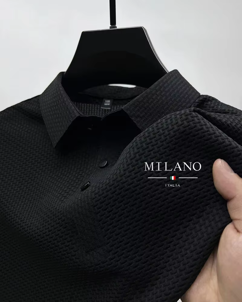 Chemise polo élégante pour homme, style décontracté, col à revers, boutons, couleur unie, chemise vi