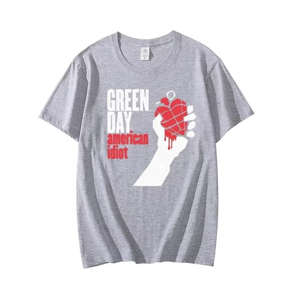 T-shirt imprimé GREEN DAY American Idiot, t-shirt décontracté à manches courtes et col rond pour hom