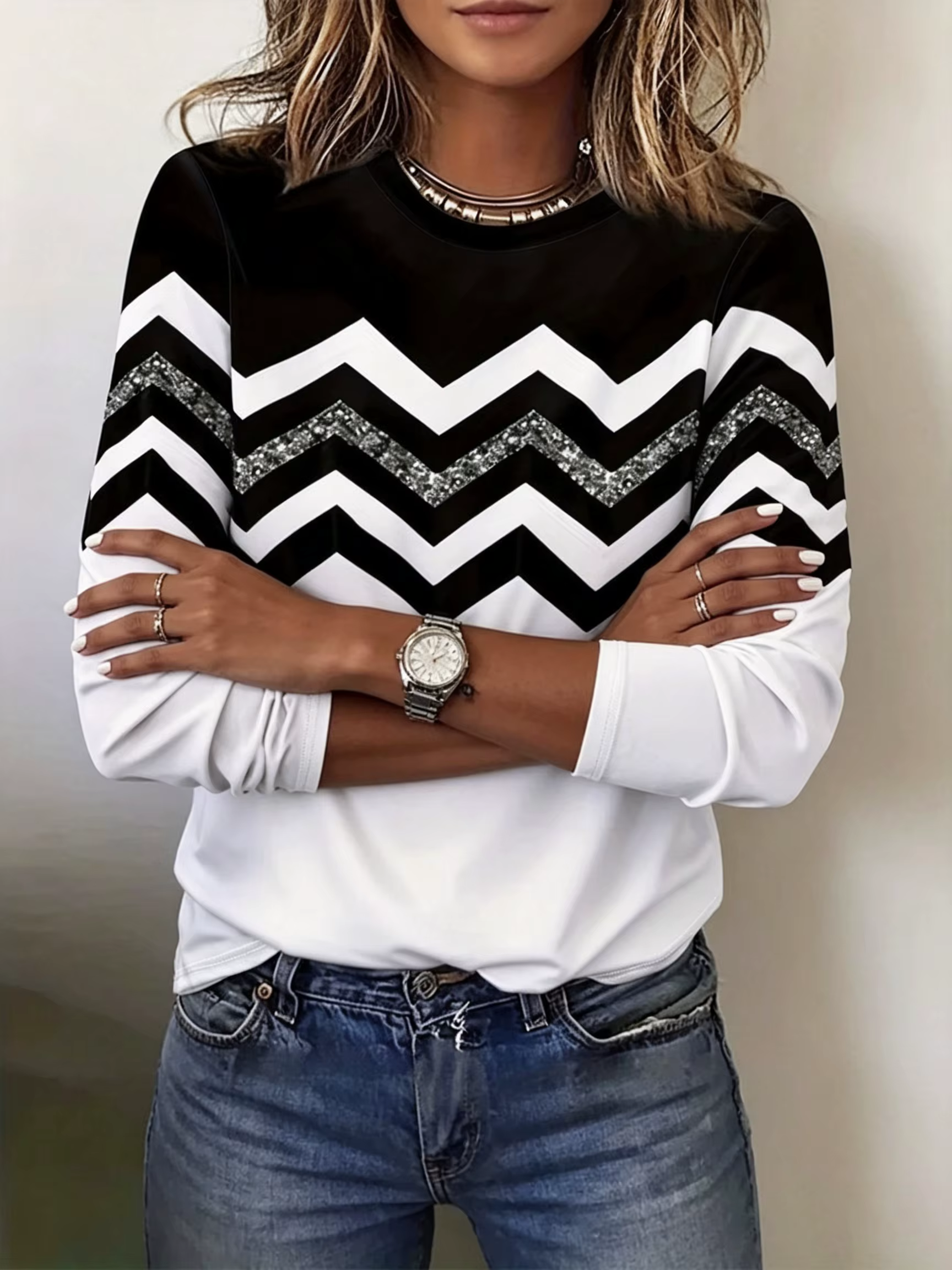 Haut à manches longues amincissant pour femme – Confortable, basique, polyvalent, design simple et é