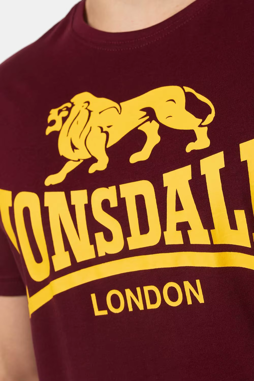 T-shirt classique à col rond avec logo Lion pour homme Lonsdale, coupe régulière