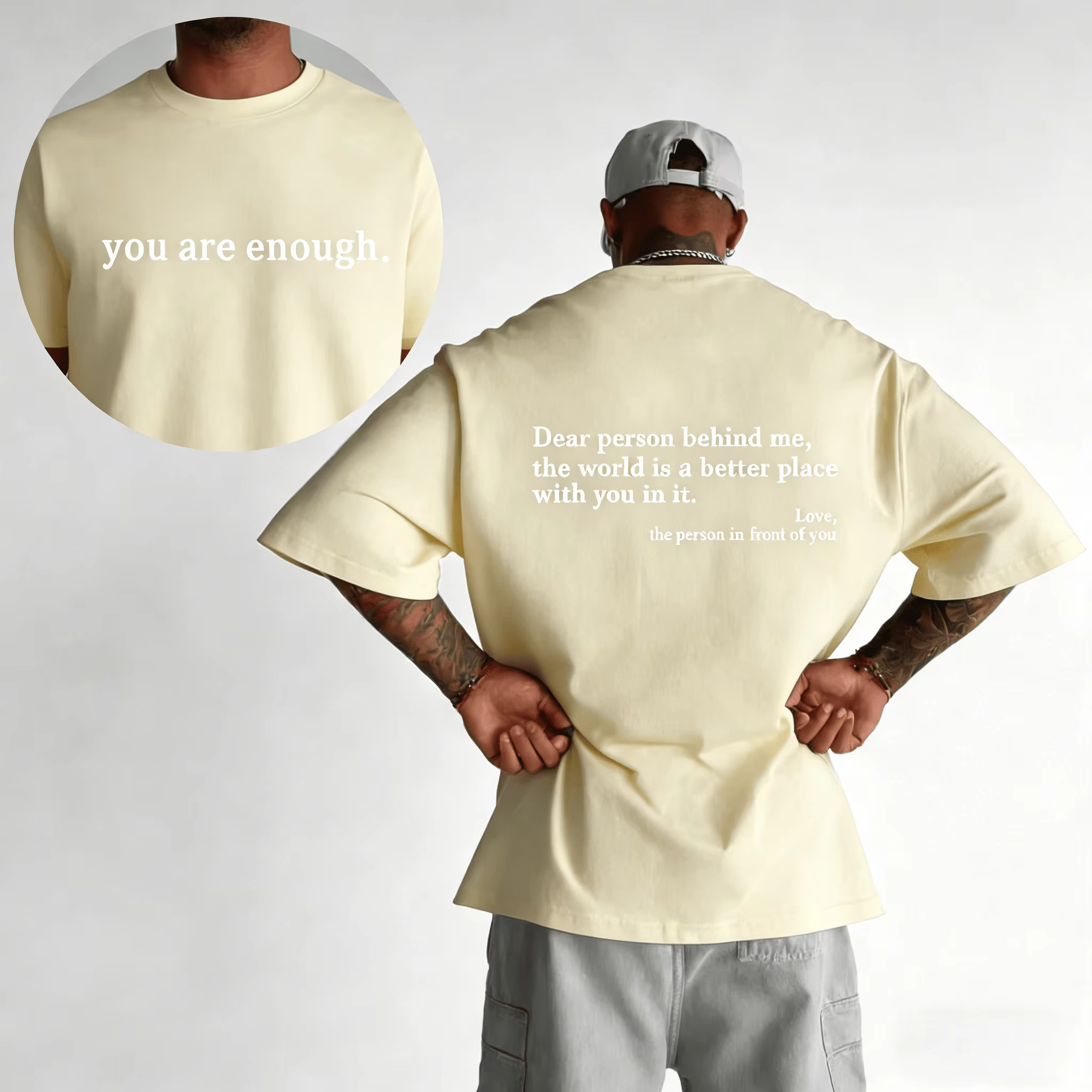 T-shirts d'été pour hommes, sweat-shirt imprimé « Dear Person Behind Me You Are Enough », Hip Hop, d