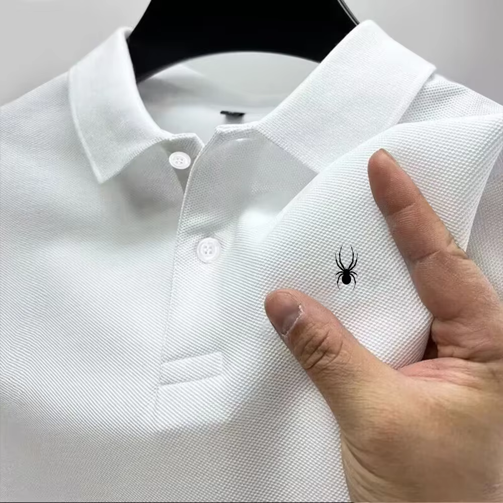 Polo décontracté respirant et confortable pour homme, couleur unie, haute qualité, manches courtes –