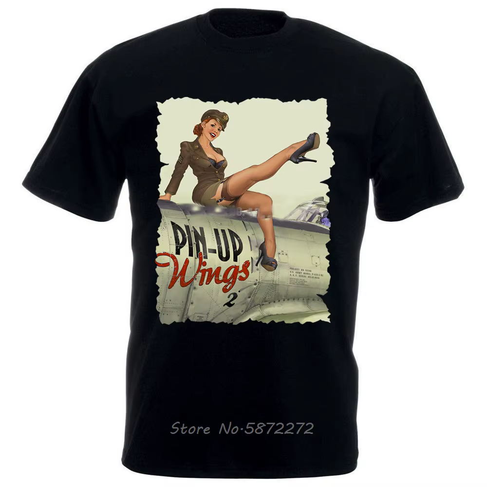 T-Shirt Pin Up Noir et Blanc pour Homme Streetwear à la Mode, Zone Me Humor