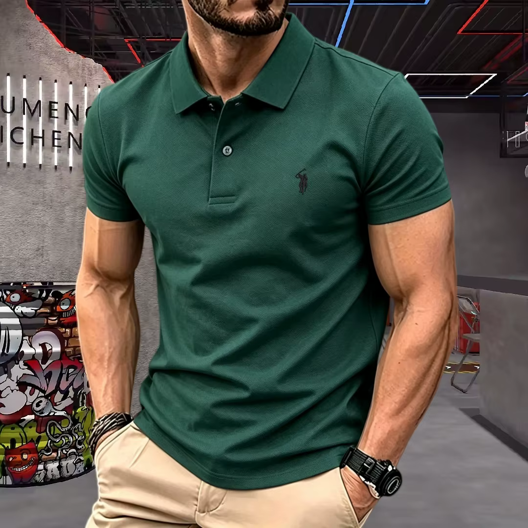 Polo Homme Haut de Gamme 2026 – 100% Fibre de Polyester – Broderie Poney Luxe Été 2026 – T-shirt Déc