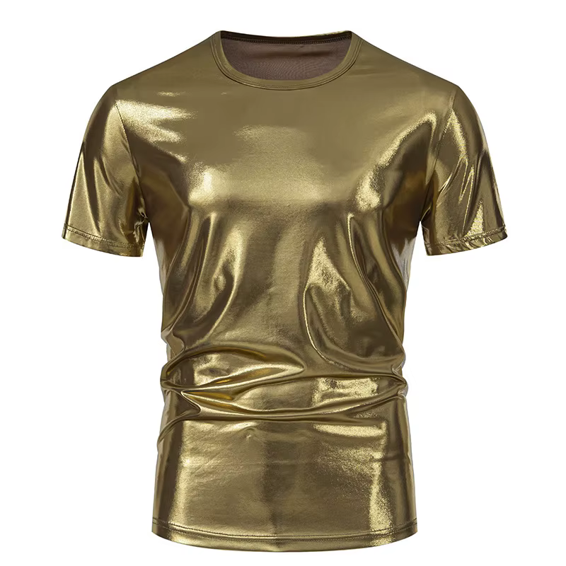 T-shirt à Manches Courtes pour Homme, Style Hip Hop, Col Rond, localité, Argenté, Rouge, Vert, Punk,