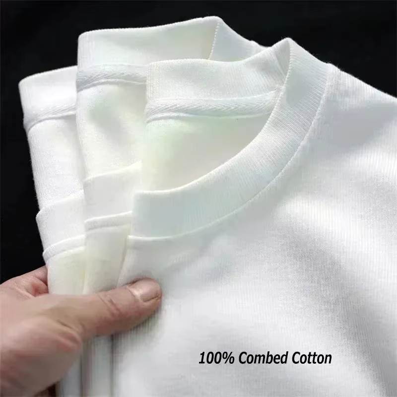Nouveau T-shirt homme en pur coton à manches courtes, col rond ample, haut de gamme Printemps/Été 20