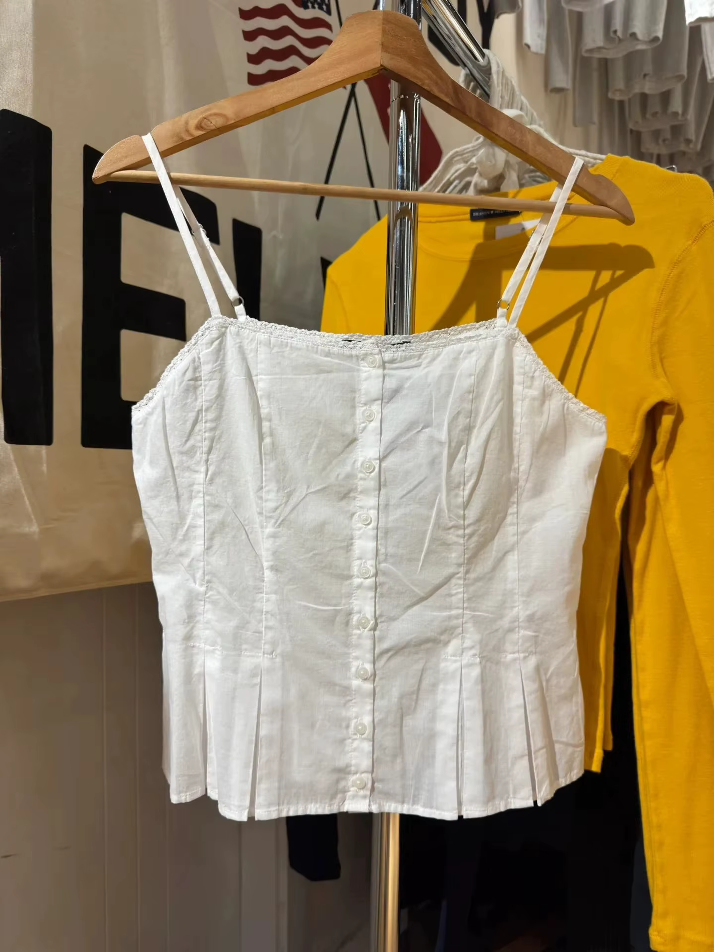 Débardeur blanc pliable en dentelle pour femmes, Camisole d'été Simple à simple boutonnage, Slim, do