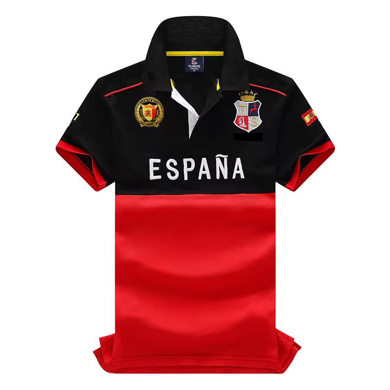 Polo homme classique suisse populaire 100% coton broderie manches courtes col de sport T-shirt surdi