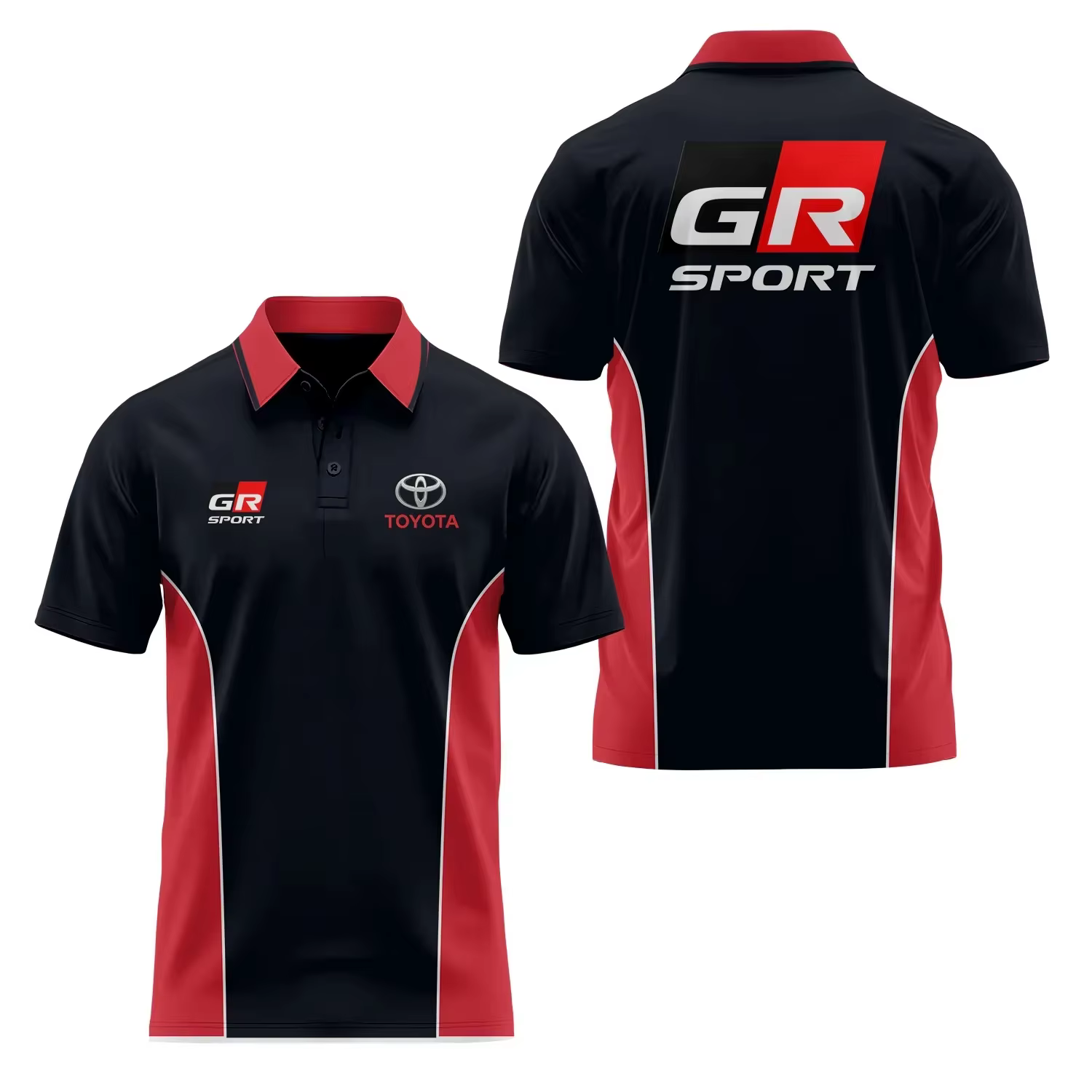 Polo avec logo Toyota, séchage rapide, respirant, imprimé en 3D, décontracté, à manches courtes, con